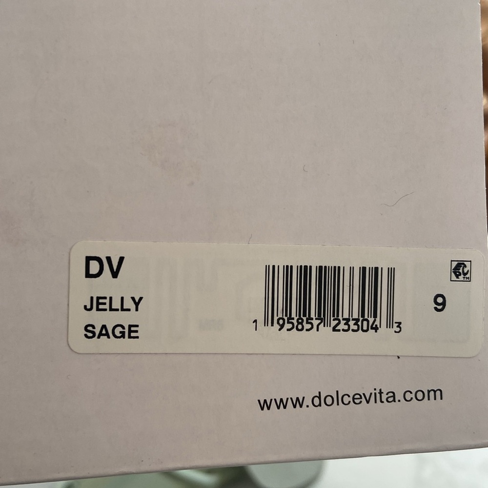 Dolce Vita DV Sage Green Jelly Sandals Double Strap Flat Minimalist Pistachio - Picture 6 of 6